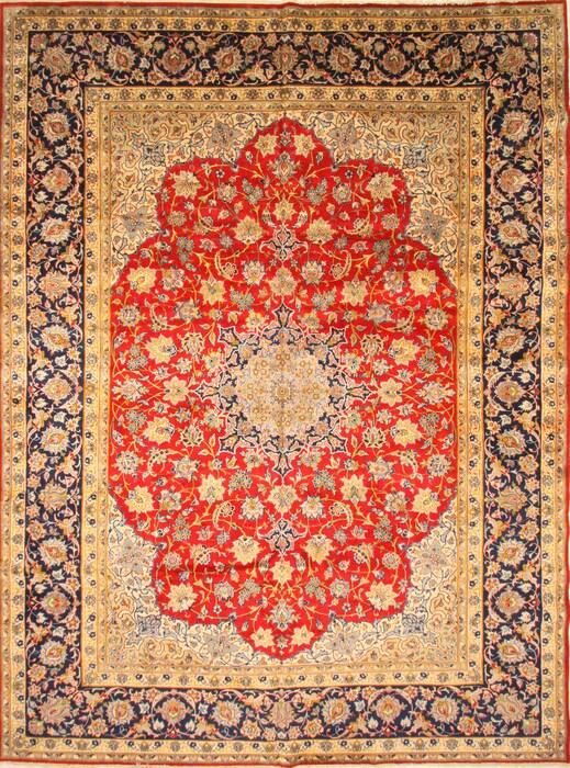 Najaf-abad Red Hand Knotted 124 X 168  Area Rug 250-30460 Image 0