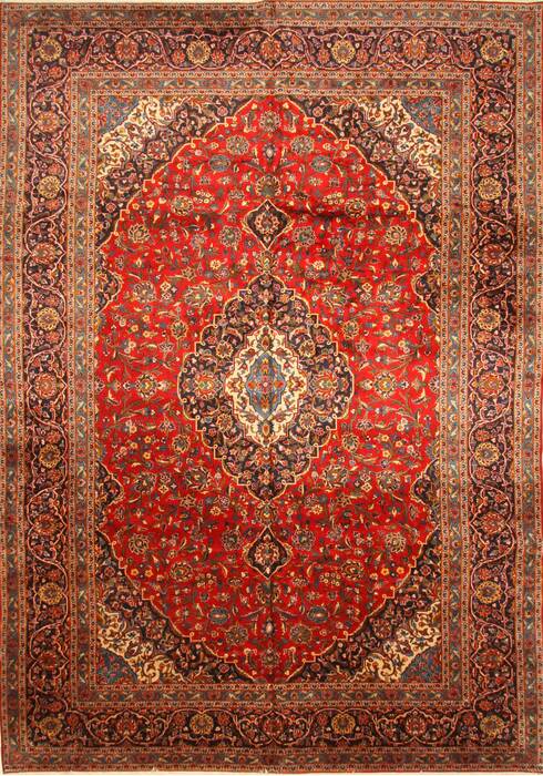 Kashan Red Hand Knotted 114 X 161  Area Rug 250-30461 Image 0