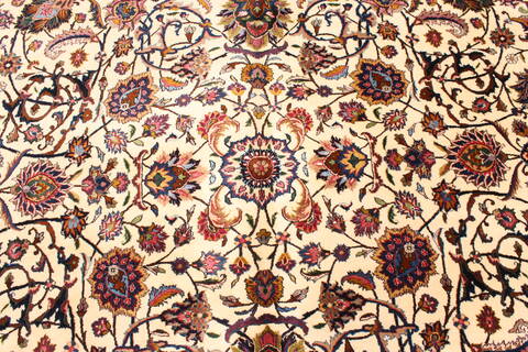 Mashad Beige Hand Knotted 113 X 163  Area Rug 250-30468 Image 7