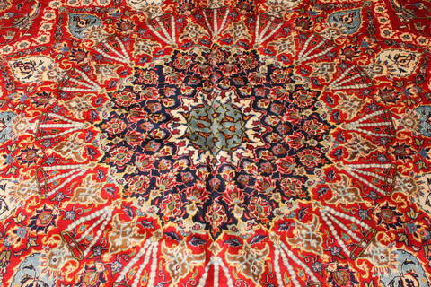 Yazd Red Hand Knotted 118 X 159  Area Rug 250-30477 Image 7