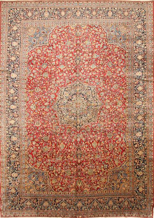 Mahal Blue Hand Knotted 119 X 166  Area Rug 250-30480 Image 0