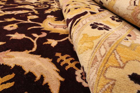 Agra Beige Hand Knotted 1311 X 1810  Area Rug 250-30481 Image 7