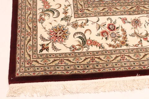 Tabriz Beige Hand Knotted 120 X 150  Area Rug 250-30489 Image 12
