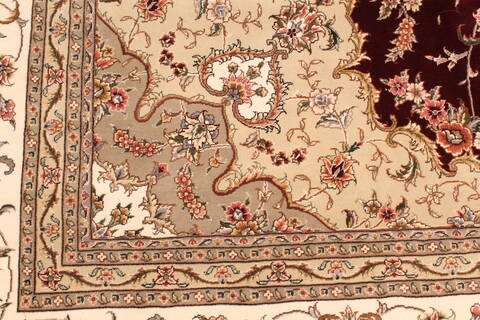 Tabriz Beige Hand Knotted 120 X 150  Area Rug 250-30489 Image 3
