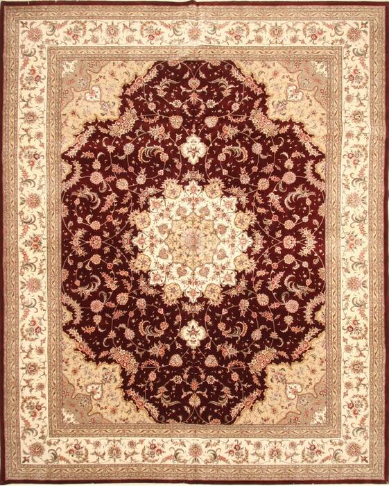 Tabriz Beige Hand Knotted 120 X 150  Area Rug 250-30489 Image 0