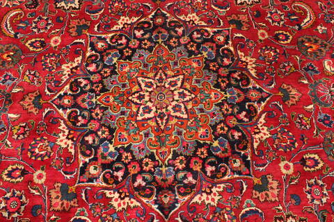 Khorasan Red Square Hand Knotted 118 X 131  Area Rug 250-30496 Image 1
