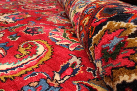 Khorasan Red Square Hand Knotted 118 X 131  Area Rug 250-30496 Image 8