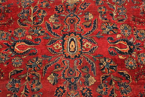 Sarouk Red Hand Knotted 112 X 165  Area Rug 250-30501 Image 7