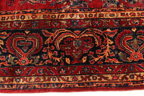Sarouk Red Hand Knotted 112 X 165  Area Rug 250-30501 Image 8