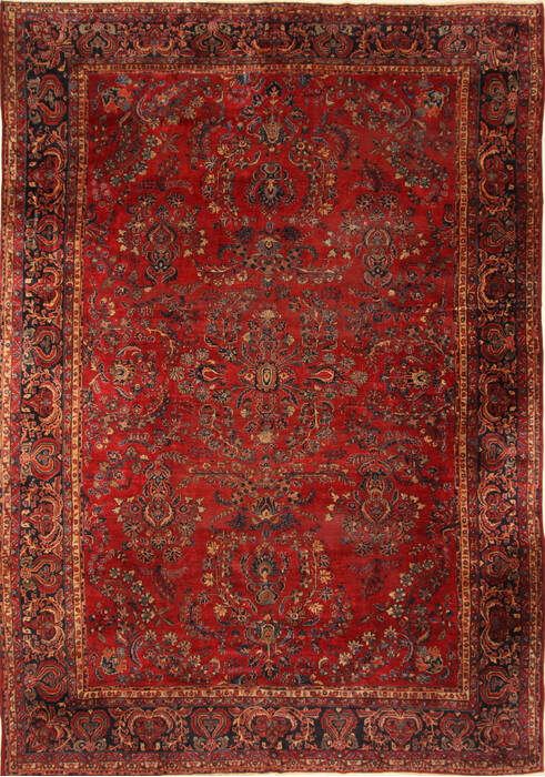 Sarouk Red Hand Knotted 112 X 165  Area Rug 250-30501 Image 0