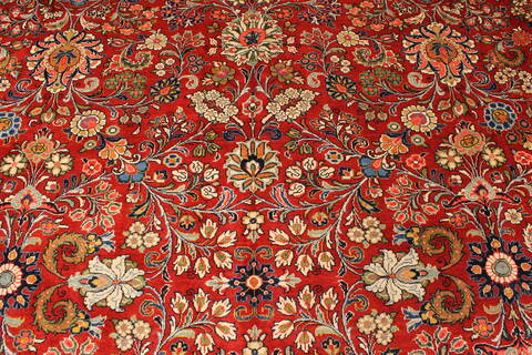 Mashad Red Hand Knotted 138 X 205  Area Rug 250-30506 Image 12