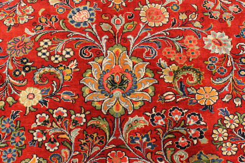 Mashad Red Hand Knotted 138 X 205  Area Rug 250-30506 Image 2