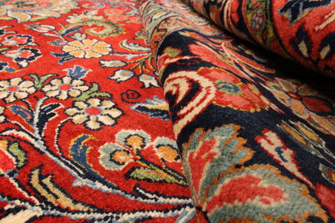 Mashad Red Hand Knotted 138 X 205  Area Rug 250-30506 Image 7