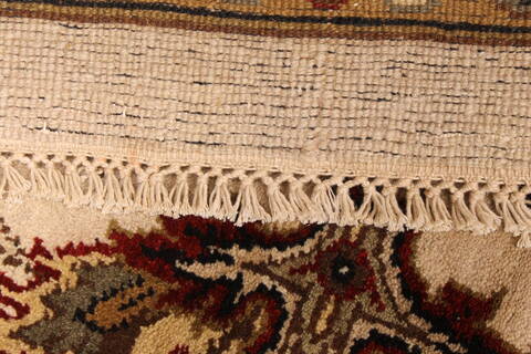 Agra Beige Square Hand Knotted 120 X 120  Area Rug 250-30508 Image 10