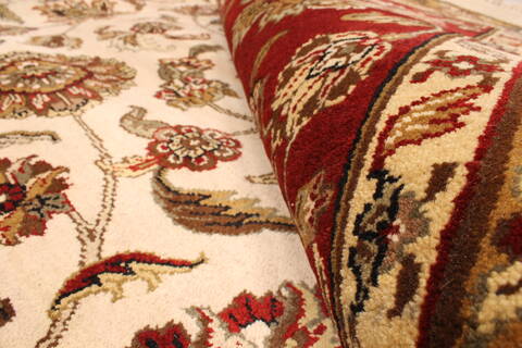 Agra Beige Square Hand Knotted 120 X 120  Area Rug 250-30508 Image 1