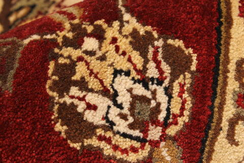 Agra Beige Square Hand Knotted 120 X 120  Area Rug 250-30508 Image 3
