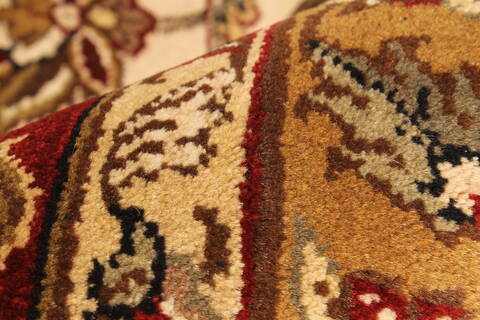 Agra Beige Square Hand Knotted 120 X 120  Area Rug 250-30508 Image 4