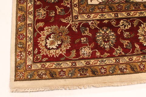 Agra Beige Square Hand Knotted 120 X 120  Area Rug 250-30508 Image 6