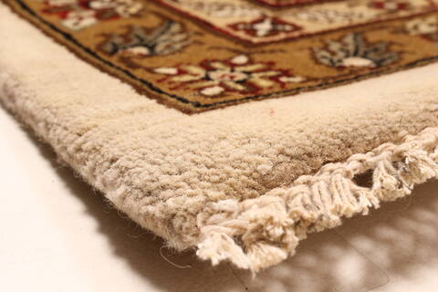 Agra Beige Square Hand Knotted 120 X 120  Area Rug 250-30508 Image 9