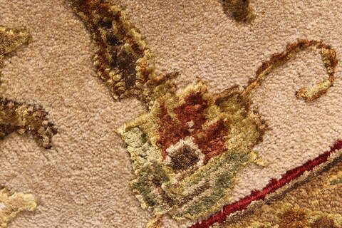 Agra Beige Square Hand Knotted 121 X 122  Area Rug 250-30520 Image 11