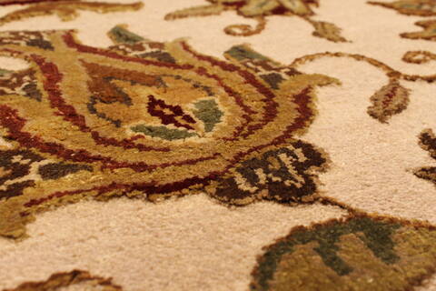 Agra Beige Square Hand Knotted 121 X 122  Area Rug 250-30520 Image 13