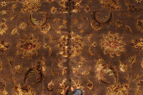 Agra Beige Square Hand Knotted 121 X 122  Area Rug 250-30520 Image 15