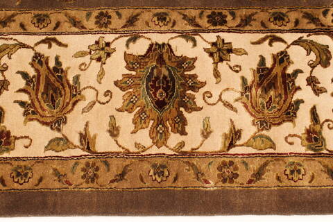 Agra Beige Square Hand Knotted 121 X 122  Area Rug 250-30520 Image 1