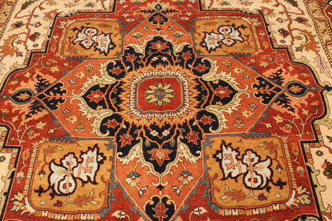 Serapi Beige Hand Knotted 910 X 1911  Area Rug 250-30534 Image 6
