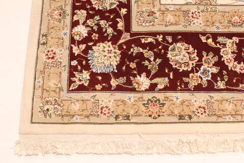 Tabriz Beige Hand Knotted 120 X 150  Area Rug 250-30537 Image 13
