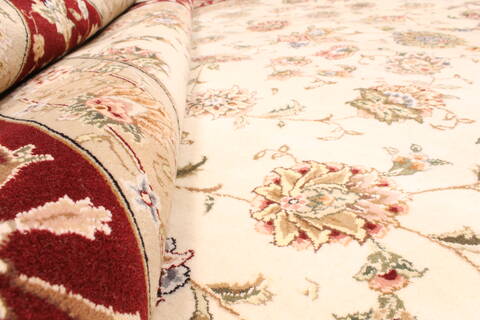 Tabriz Beige Hand Knotted 120 X 150  Area Rug 250-30537 Image 8