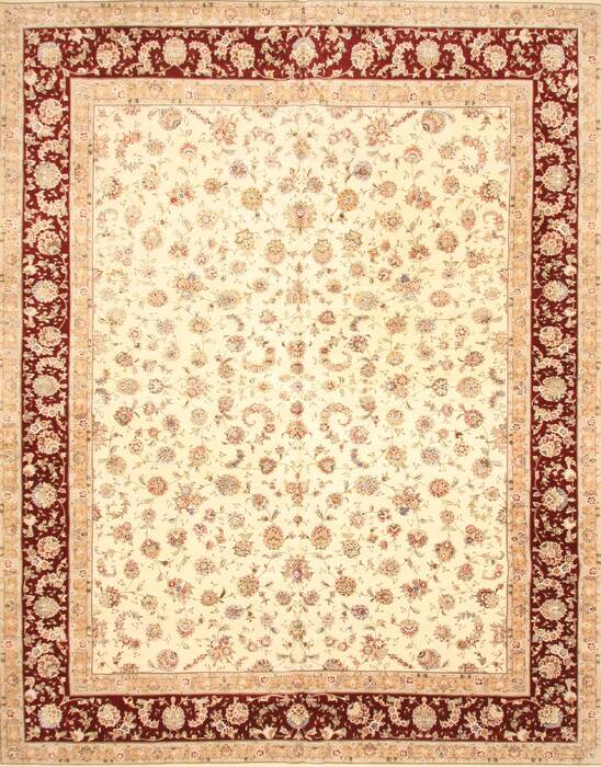 Tabriz Beige Hand Knotted 120 X 150  Area Rug 250-30537 Image 0