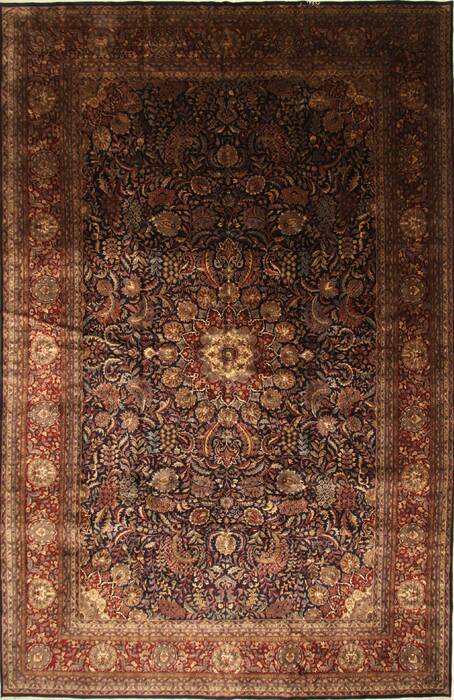 Kashan Green Hand Knotted 116 X 178  Area Rug 250-30544 Image 0