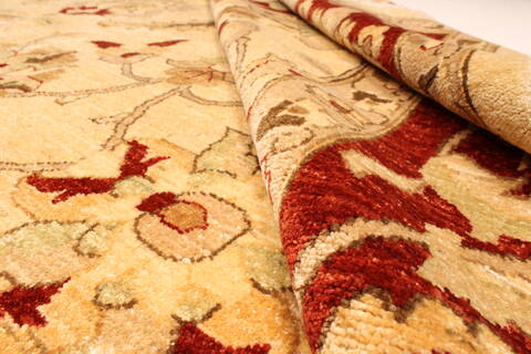 Pishavar Beige Hand Knotted 121 X 179  Area Rug 250-30547 Image 8