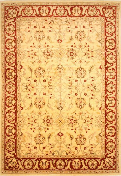 Pishavar Beige Hand Knotted 121 X 179  Area Rug 250-30547 Image 0