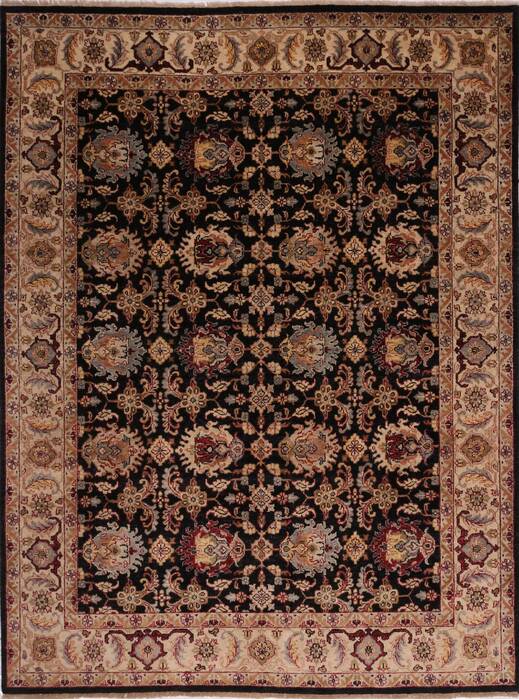 Jaipur Black Hand Knotted 86 X 116  Area Rug 301-30555 Image 0