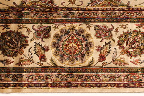 Kashan Beige Hand Knotted 1111 X 182  Area Rug 250-30586 Image 1