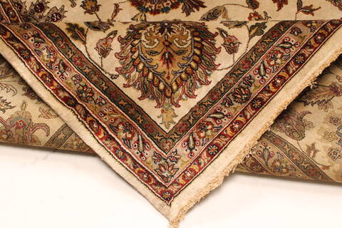 Kashan Beige Hand Knotted 1111 X 182  Area Rug 250-30586 Image 7