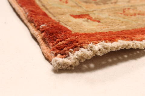 Pishavar Orange Hand Knotted 122 X 178  Area Rug 250-30596 Image 1