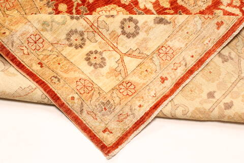 Pishavar Orange Hand Knotted 122 X 178  Area Rug 250-30596 Image 4