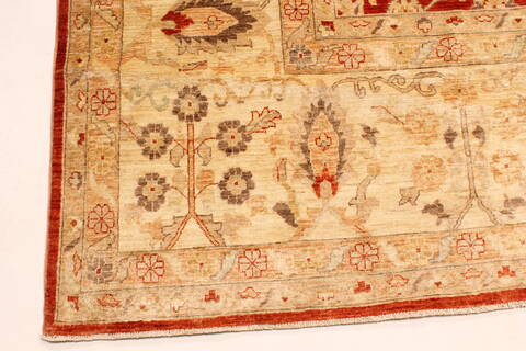 Pishavar Orange Hand Knotted 122 X 178  Area Rug 250-30596 Image 5