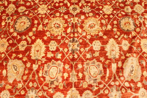 Pishavar Orange Hand Knotted 122 X 178  Area Rug 250-30596 Image 6