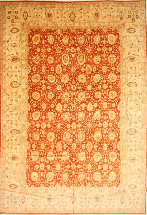 Pishavar Orange Hand Knotted 122 X 178  Area Rug 250-30596 Image 0