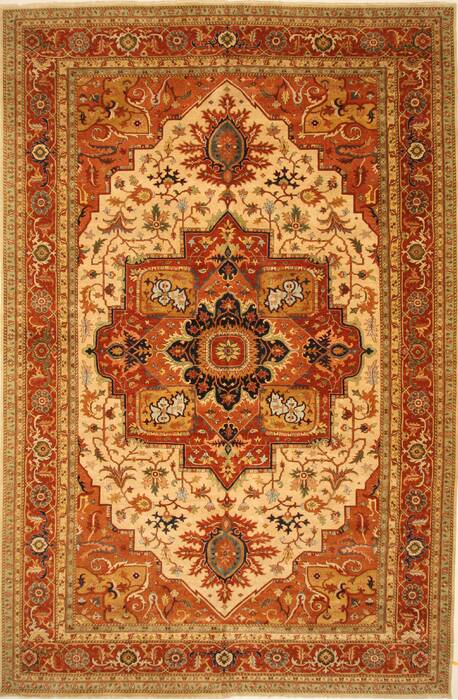 Serapi Beige Hand Knotted 119 X 1710  Area Rug 250-30598 Image 0