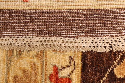 Pishavar Brown Hand Knotted 1111 X 1410  Area Rug 250-30601 Image 2