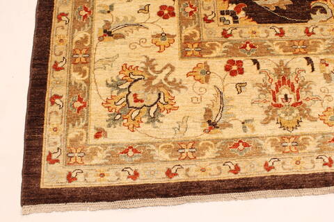 Pishavar Brown Hand Knotted 1111 X 1410  Area Rug 250-30601 Image 5