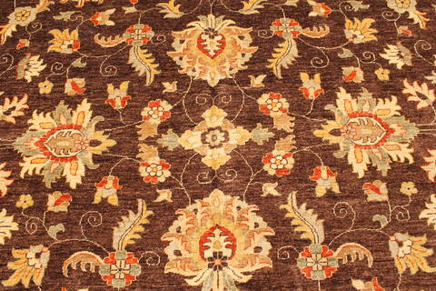 Pishavar Brown Hand Knotted 1111 X 1410  Area Rug 250-30601 Image 6