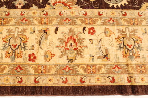 Pishavar Brown Hand Knotted 1111 X 1410  Area Rug 250-30601 Image 7
