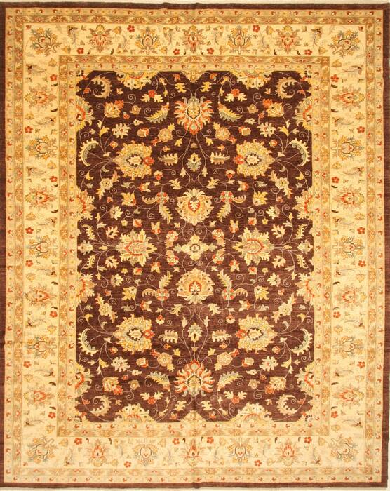 Pishavar Brown Hand Knotted 1111 X 1410  Area Rug 250-30601 Image 0
