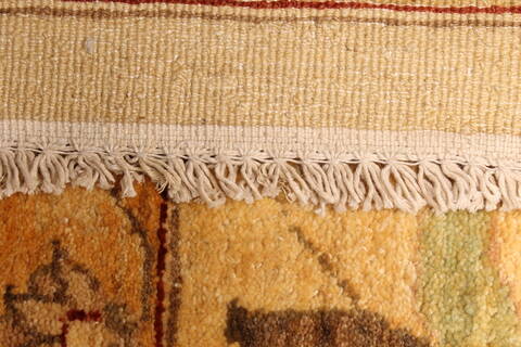 Pishavar Yellow Hand Knotted 126 X 179  Area Rug 250-30622 Image 4