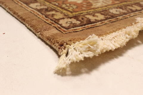 Pishavar Beige Hand Knotted 121 X 179  Area Rug 250-30633 Image 1